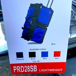 Royal blue duffle bag on wheels est. 32inchs